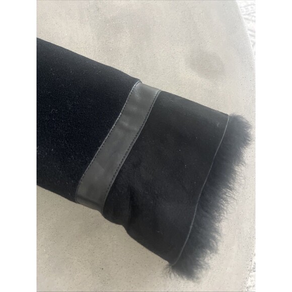 Vintage Mackage Black Wool Faux Fur Jacket Coat Leather Women's Size Medium - Picture 11 of 15